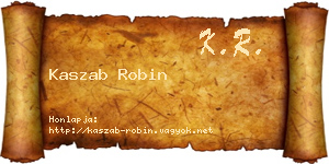 Kaszab Robin névjegykártya